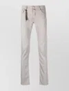 Incotex Vintage Slim Leg Trousers With Keychain Detail In White