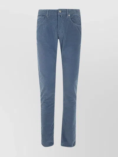 Incotex Vintage Stretch Corduroy Trousers In Blue
