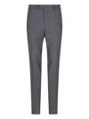 Incotex High-waisted Virgin Wool Chino Pants In Gray
