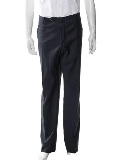 Pre-owned Incotex Virgin Wool Pants In Blue