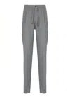 Incotex Drawstring Waist Straight Cut Trousers In Gray