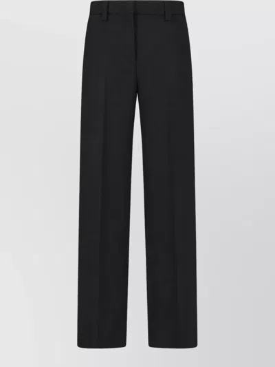 Incotex Virgin Wool Straight-leg Suit Trousers In Black