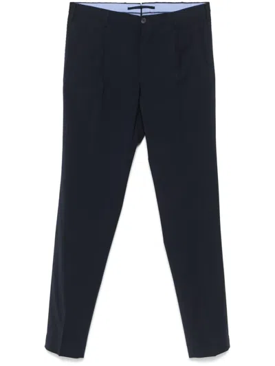Incotex Virgin-wool Trousers In Blue