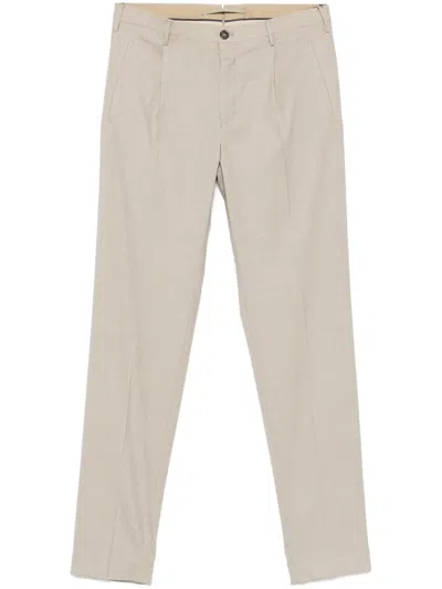 Incotex Virgin-wool Trousers In Neutrals
