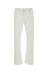Incotex Denim Jeans Stretch Coton Poches Rivets In White