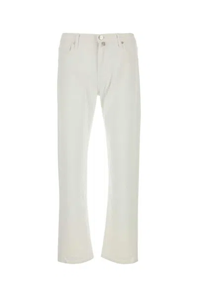 Incotex Denim Jeans Stretch Coton Poches Rivets In White