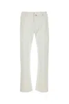 Incotex Denim Jeans Stretch Coton Poches Rivets In Biancoottico