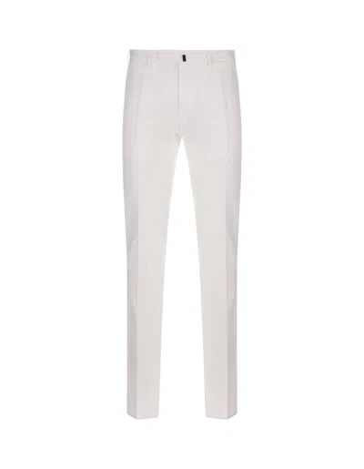 Incotex White Venezia 1951 Slim Fit Trousers In Pink