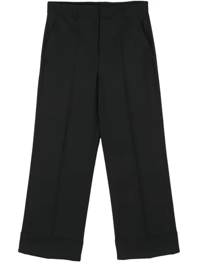 Incotex Wide-leg Tailored Trousers In Black