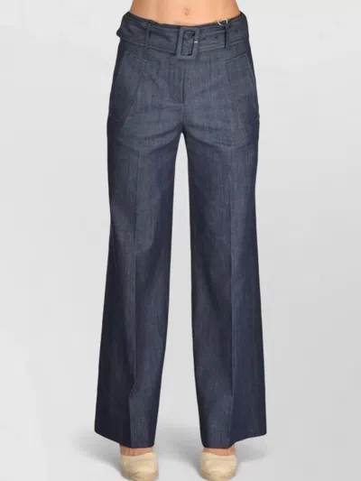 Incotex Wide Leg Trousers Belt Loops Front Pockets