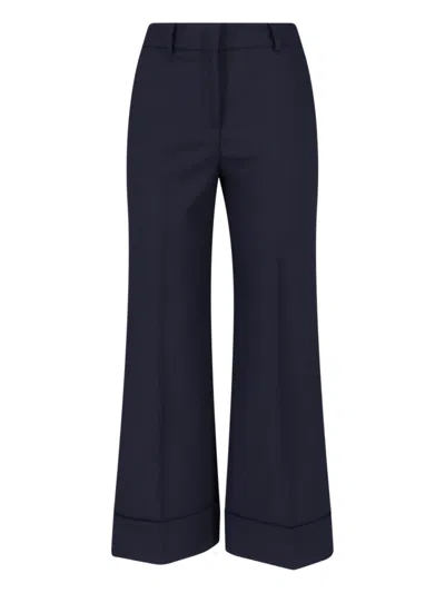 Incotex Wide Tailored Trousers In Blue