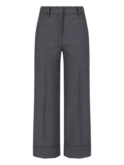 Incotex Wide Tailored Trousers In Gray