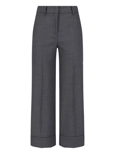 Incotex Wide-leg Cotton Trousers In Grey