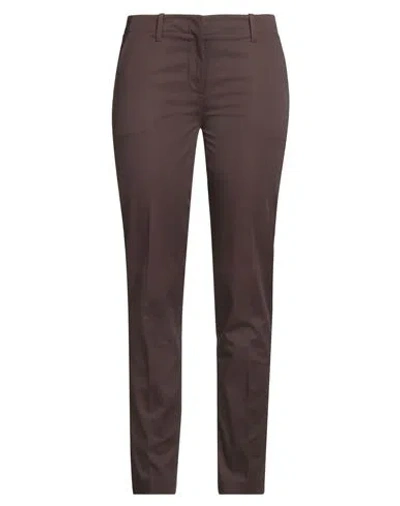 Incotex Woman Pants Brown Size 12 Cotton, Elastane