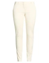 Incotex Woman Pants Ivory Size 12 Cotton, Elastane In White