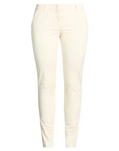 Incotex Woman Pants Ivory Size 12 Cotton, Elastane In White