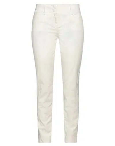 Incotex Woman Pants Ivory Size 2 Cotton, Elastic Fibres In White
