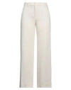 Incotex Woman Pants Ivory Size 8 Lyocell In White