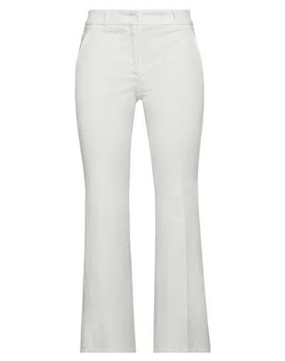 Incotex Woman Pants Light Grey Size 4 Cotton, Elastane In White