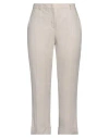Incotex Woman Pants Off White Size 10 Linen In Gray