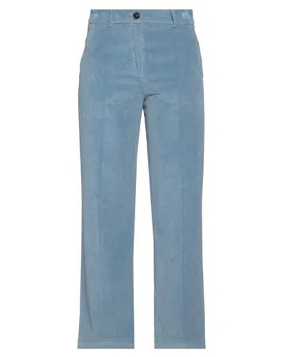 Incotex Woman Pants Pastel Blue Size 8 Cotton, Lyocell, Elastane
