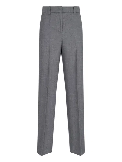 Incotex Wide-leg Neera Trousers In Gray Virgin Wool