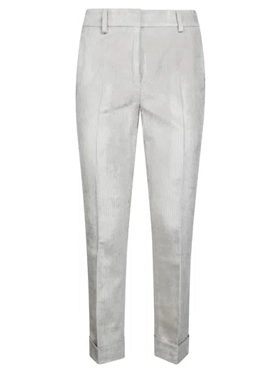 Incotex Corduroy Turn-up Trousers In Gray