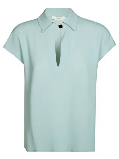 Incotex Women's Polo Crepe Mini Shirt In Verde