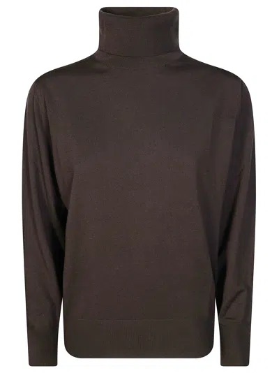 Incotex Roll-neck Knitted Sweater In Black