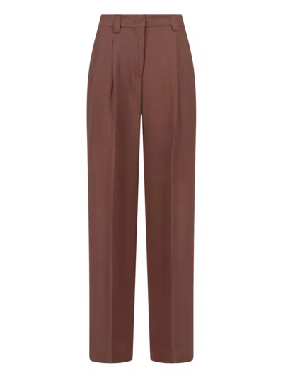 Incotex Women's Silk-acetate Tailored Trousers In Brown