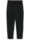Incotex Tapered Wool Blend Trousers In Black