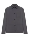 Incotex Wool Button-fastening Jacket In Gray