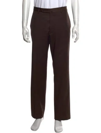 Pre-owned Incotex Wool Dress Pants In Brown