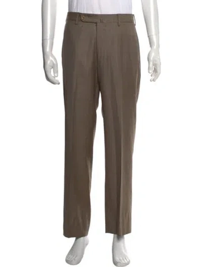 Pre-owned Incotex Wool Dress Pants In Brown