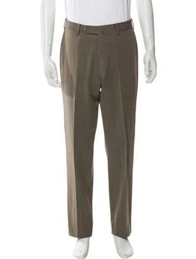 Pre-owned Incotex Wool Dress Pants In Green