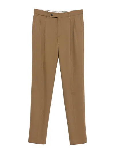 Incotex Wool Gabardine Trousers In Nude