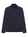 Incotex Wool Overshirt In Blue