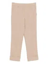 Incotex Tailored Wool Trousers Cuffed Hem In Brown