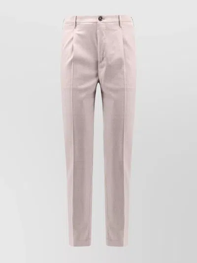 Incotex Wool Trousers With Pleats And Pockets In Gray