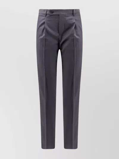 INCOTEX WOOL TROUSERS WITH PLEATS AND SLIM LEG