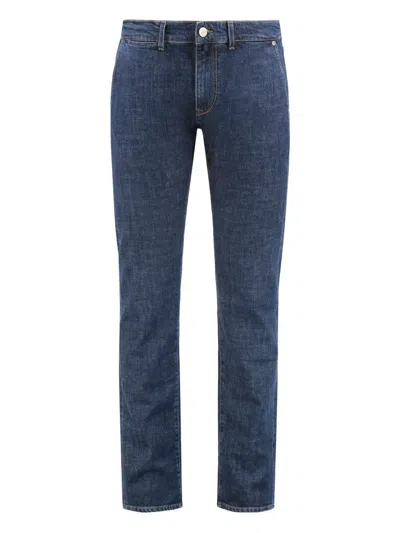 Incotex Zip Button Jeans In Blue