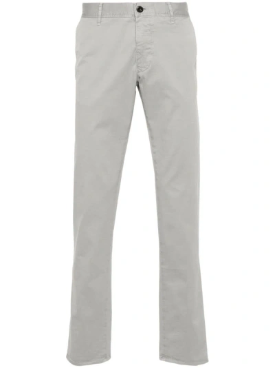 Incotex Twill Stretch-cotton Trousers In Gray