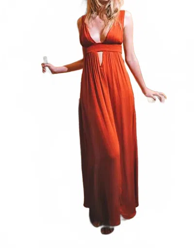 Indah Anjeli Maxi Dress In Lava In Orange