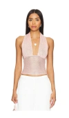 Indah Ayat 70's Disco Halter Top In 香槟酒色
