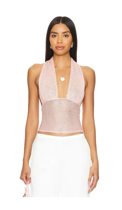 Indah Ayat 70's Disco Halter Top In Pink