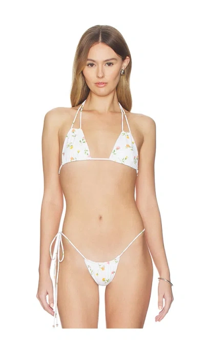Indah Bongo Triangle Bikini Top In White