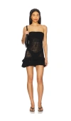 Indah Bonnie Crochet Bandeau Mini Dress In Black