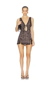 Indah Cindy Mini Slip Dress In Animal Print