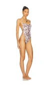 Indah Dna.2 Skimpy Printed String Back One Piece Swimsuit