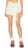 Indah Edie Frill Mini Skirt In Ivory